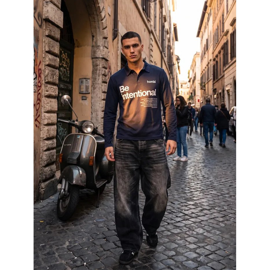 Polo Navy 180g Piqué Cotone Made in Italy | Horda
