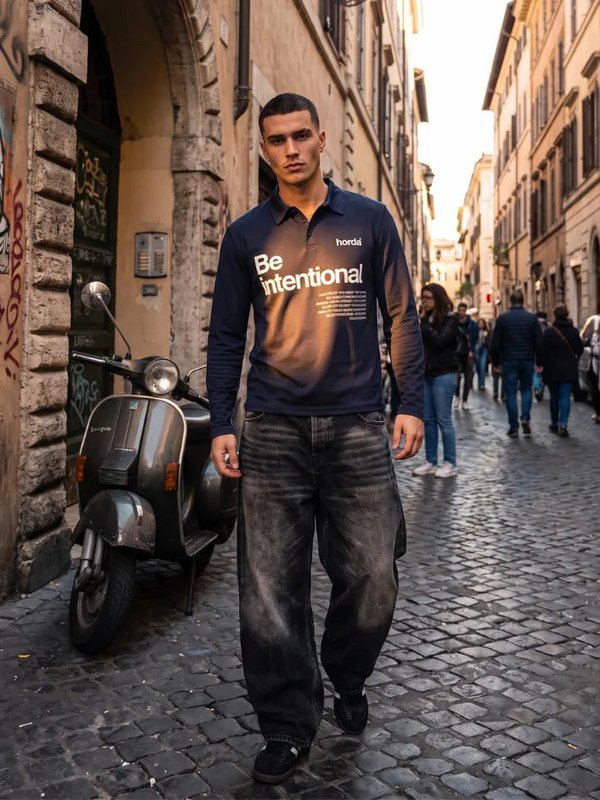 Polo Navy 180g Piqué Cotone Made in Italy | Horda