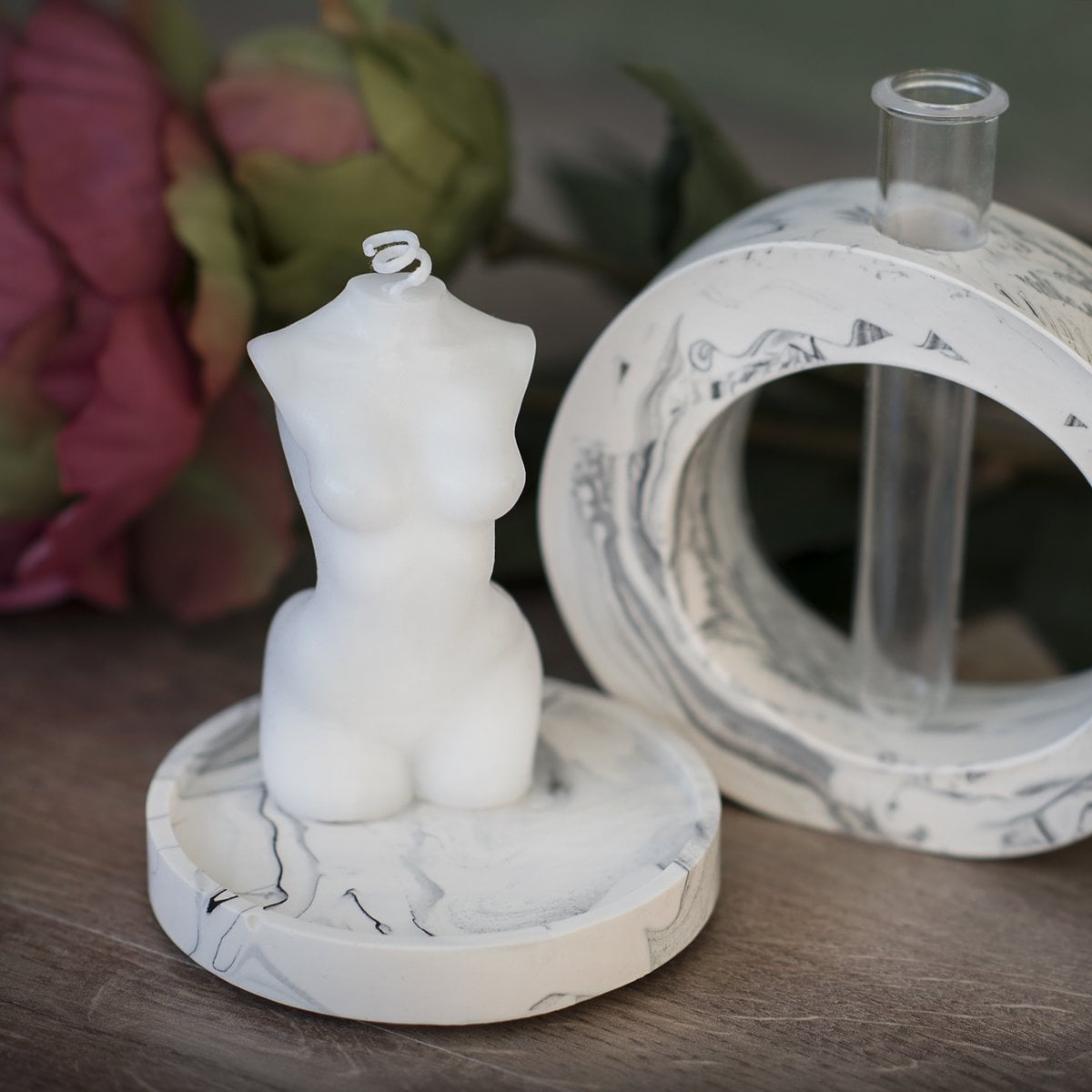 Jesmonite Round Stem Vase 12.5cm