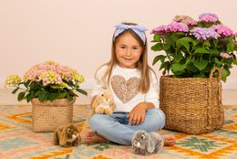 Ram kanin beige 18 cm - plys legetøj - blødt stykke legetøj