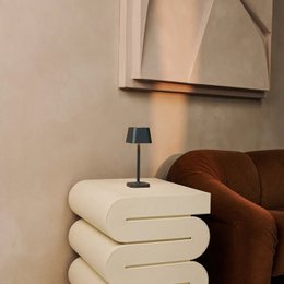 Ava Stone Grey Rechargeable Table Lamp