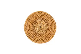 Glascoaster rattan - sæt/6 - dia 10 cm