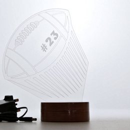 3D-Fußball-LED-Licht | Holz