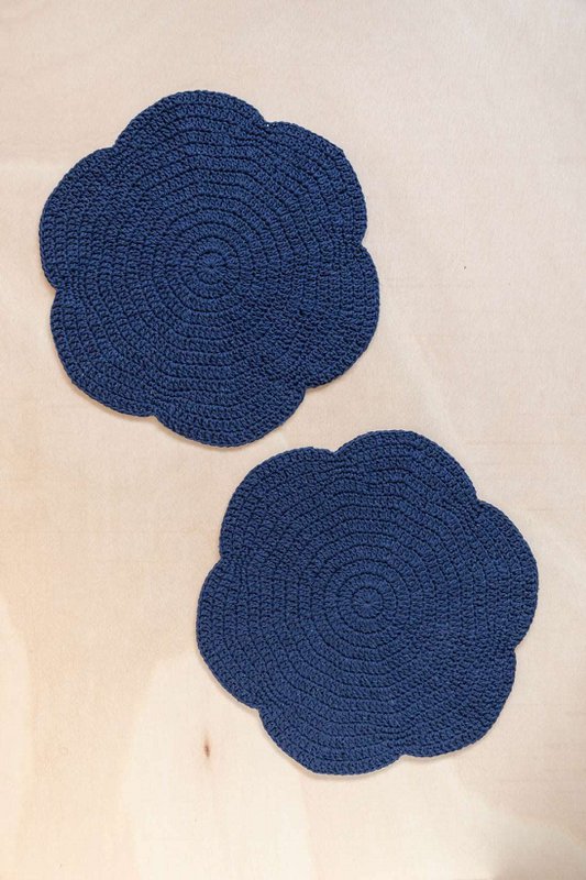 Häkel-Tischset mit Muschelmuster – 2er-Set