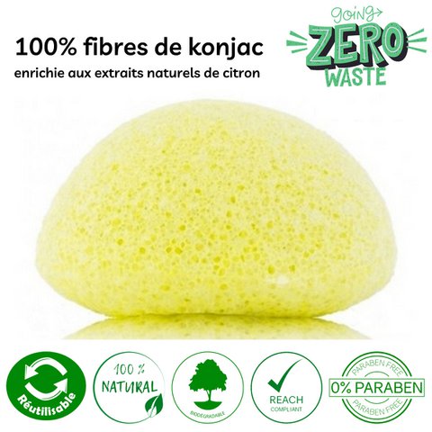 Null Abfall Konjac natürliches Gesicht in Zitrone