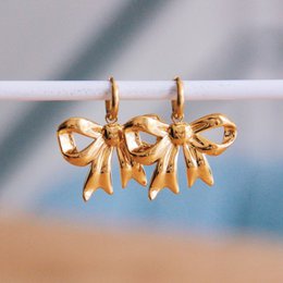 Pendientes de aro de acero inoxidable con arco grande - oro