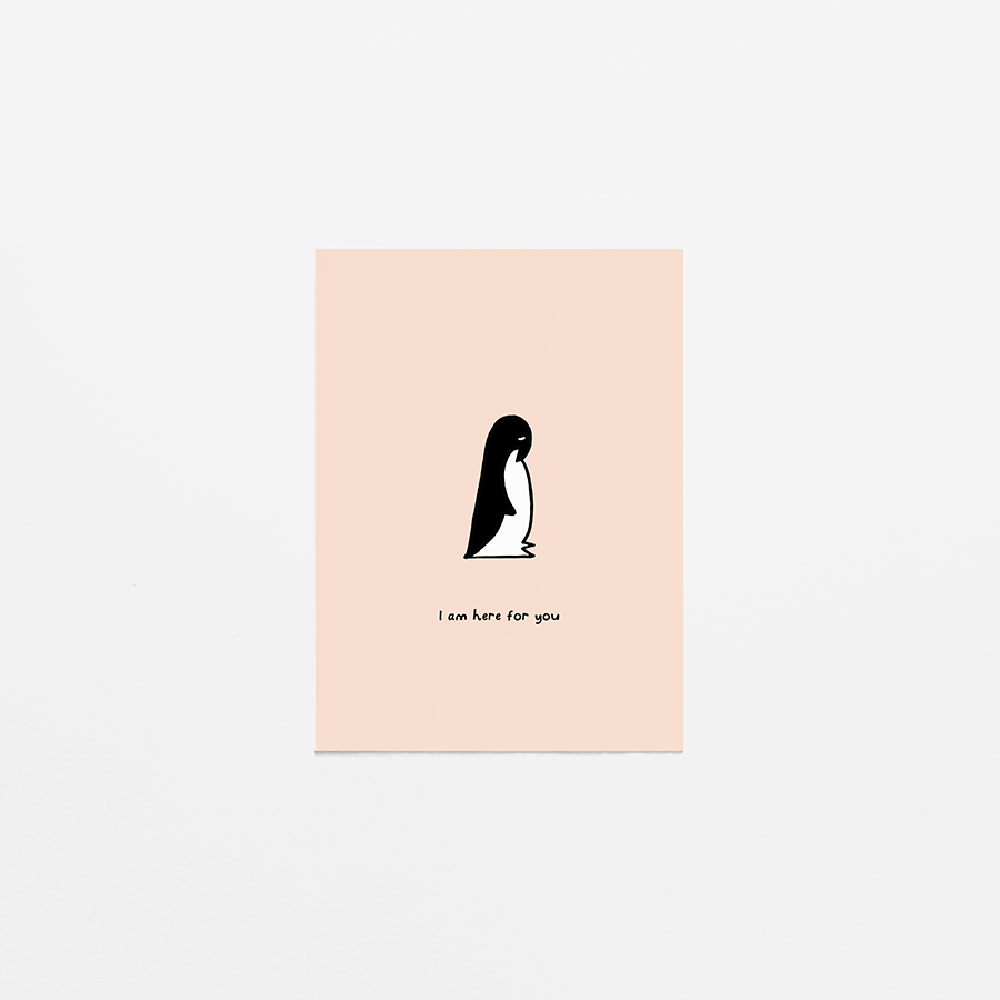 wenskaart - Sad Penguin