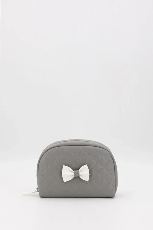 Trousse de toilette matelassée pour bébé avec nœud, rose