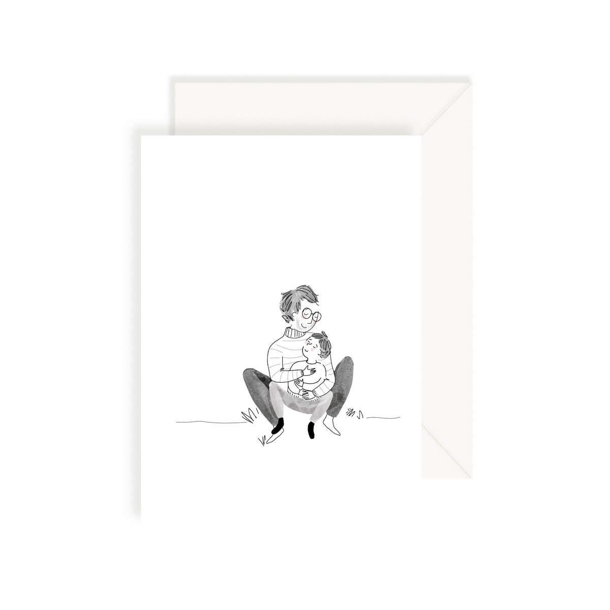 Card on your cheek Girl - Girl kisses her mom on her cheek