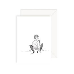 Card on your cheek Girl - Girl kisses her mom on her cheek