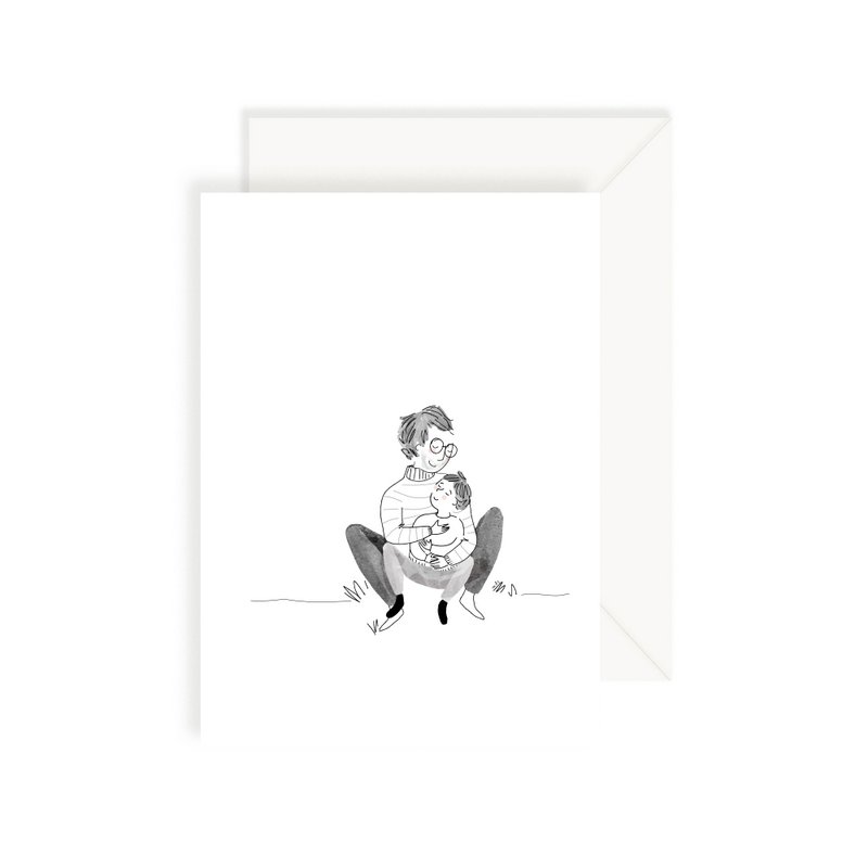 Card on your cheek Girl - Girl kisses her mom on her cheek