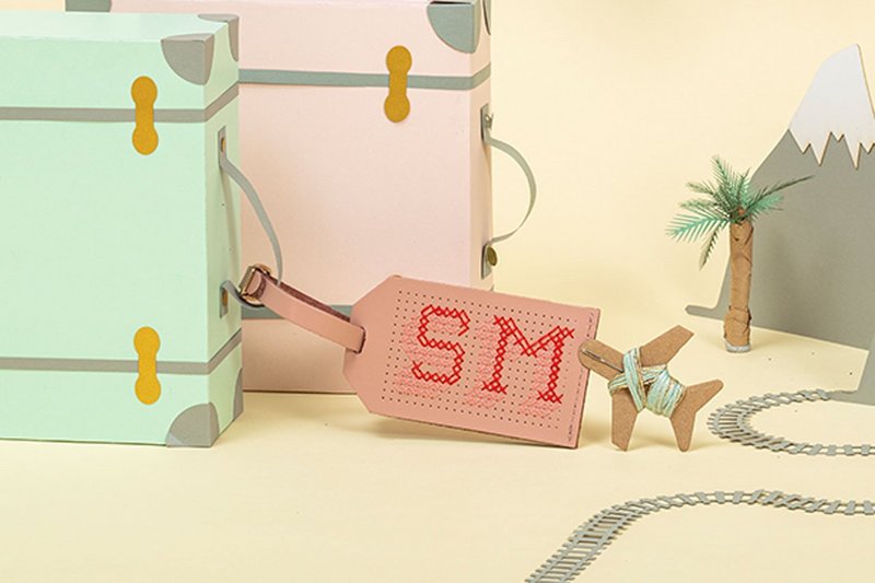 Stitch Bagagemærke - Pink