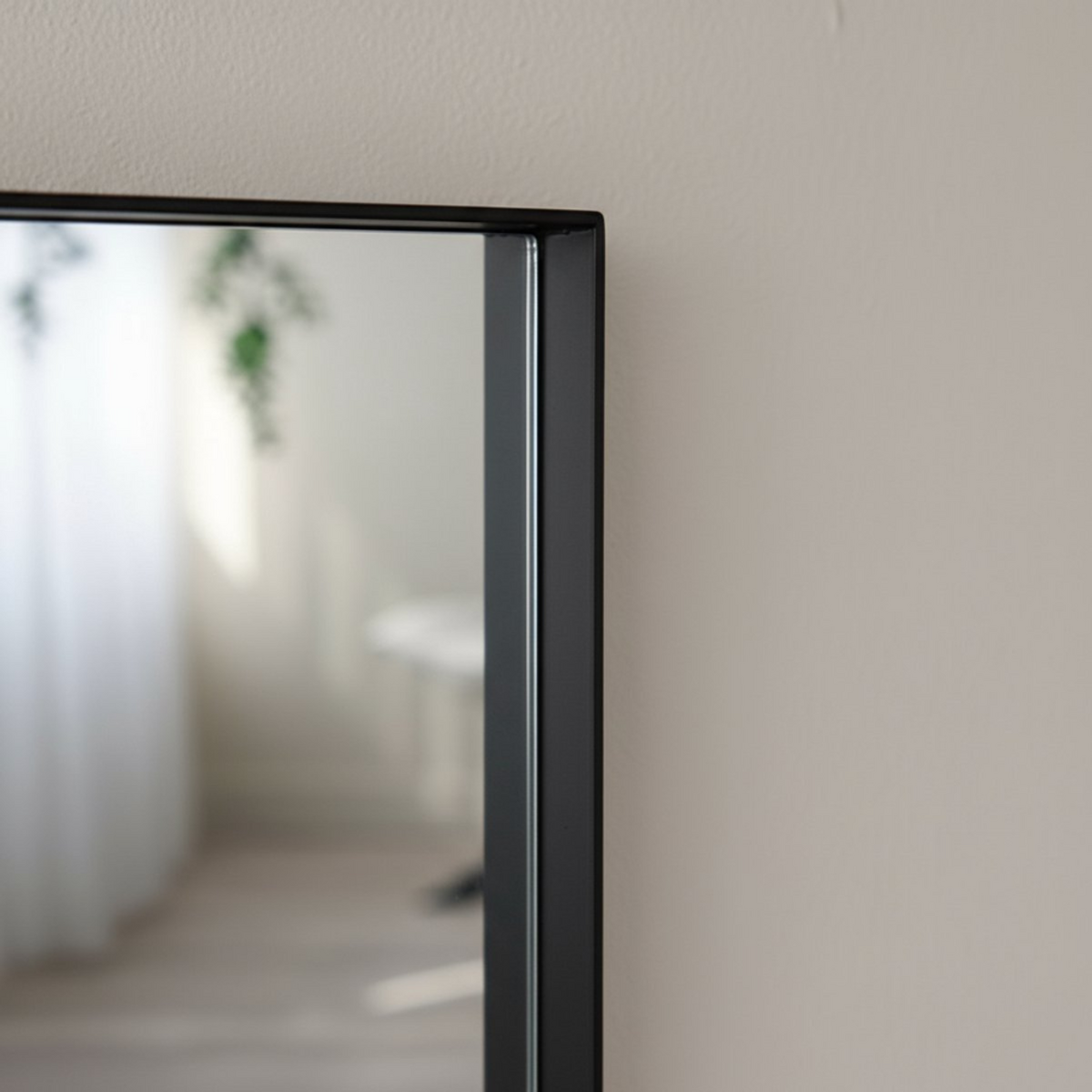 Stalen Passpiegel James Zwart 30x120 cm