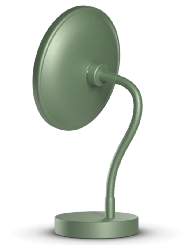 Non-illuminated mirror with stand and gooseneck