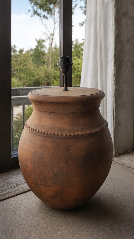 Terracotta rustik gulvlampe N°54