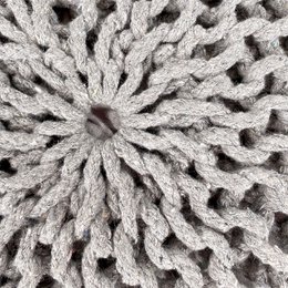Pouf Ø 55 H 37 H 37 Strickhocker Sitzpouf Bodenkissen nachhaltig