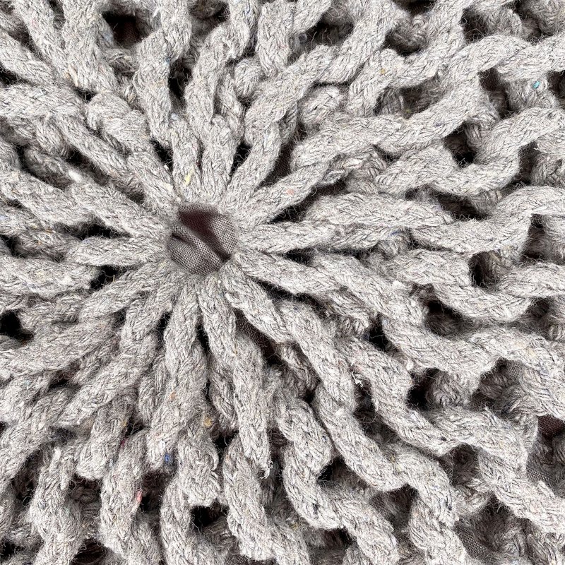 Pouf Ø 55 H 37 H 37 Strickhocker Sitzpouf Bodenkissen nachhaltig