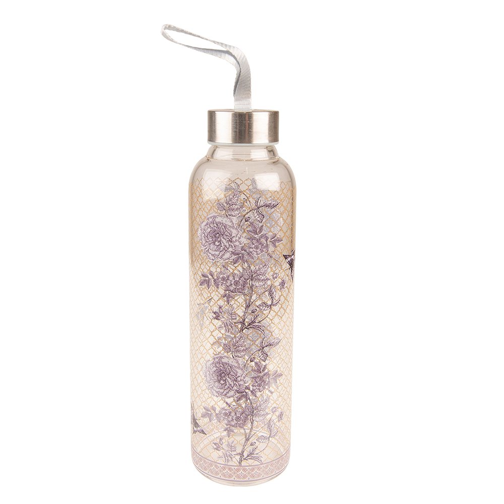 Glazen Fles 650 ml Glas Bloemen Waterfles