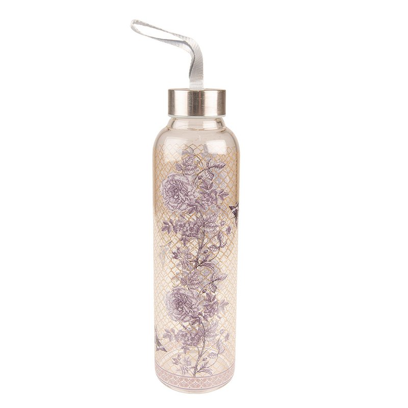 Glazen Fles 650 ml Glas Bloemen Waterfles