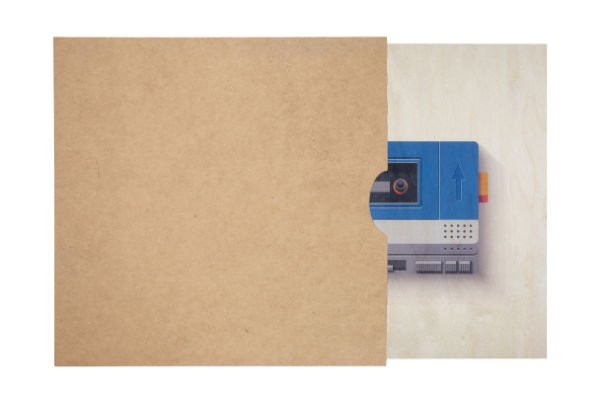Poster 45T/7 Zoll aus Holz Musikikonen Walkman