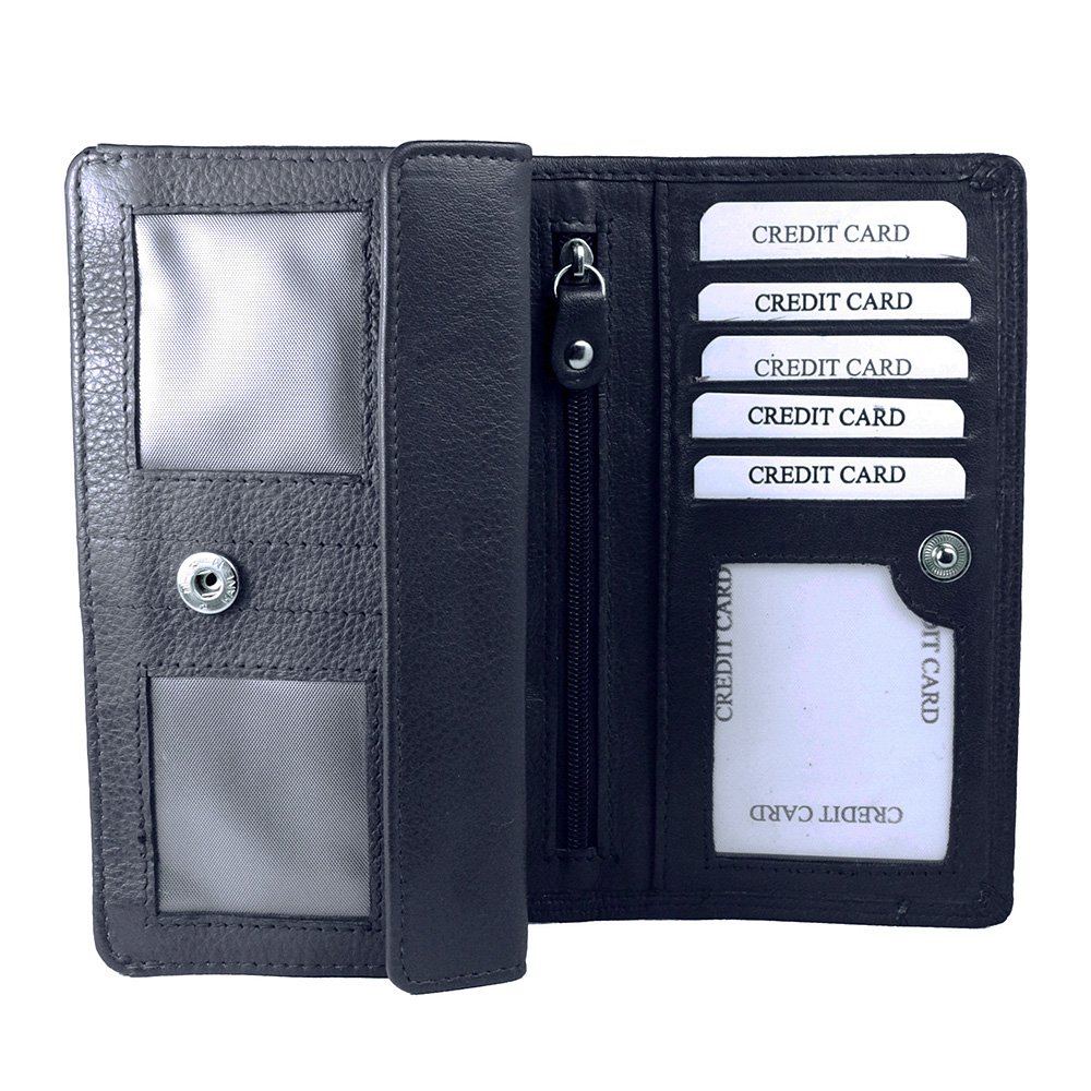 Portefeuille Femme en Cuir RFID - Portefeuille Femme en Cuir - Modèle Harmonica