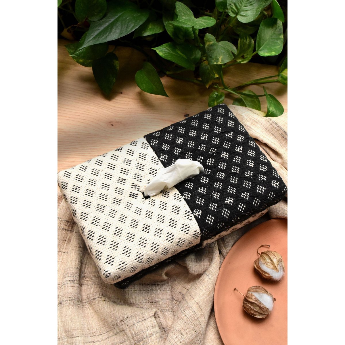 Tissue Box Cover | Handwoven Jacquard Two Sided | 24x14cm