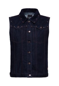 Jeansweste 'Ride Fast Die Last' in Denim