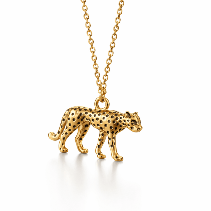 Wild Icon – Leopard Necklace in 18K Gold Plated Steel