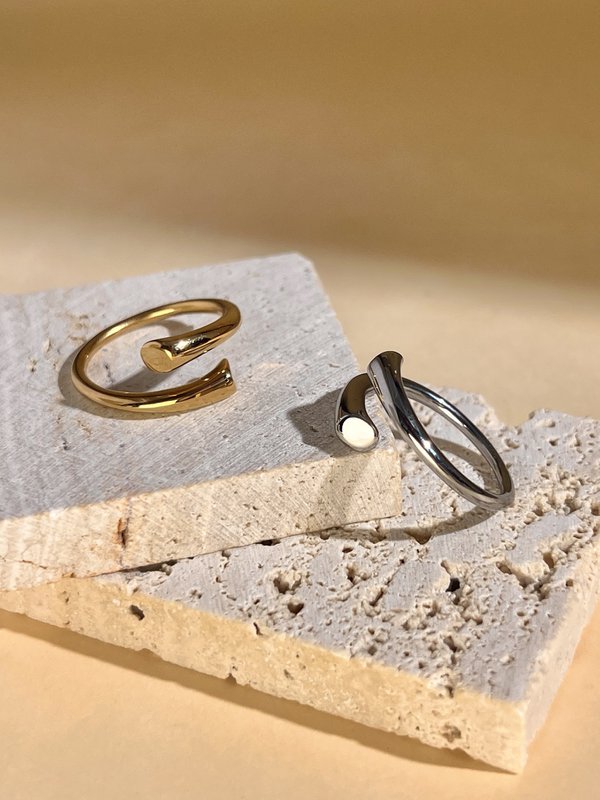 Bague Ajustable fine et minimaliste en Acier inoxydable