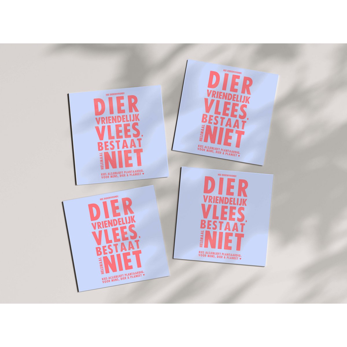 Pegatinas veganas para interior/exterior 'Diervriendelijk Vlees Bestaat Niet'