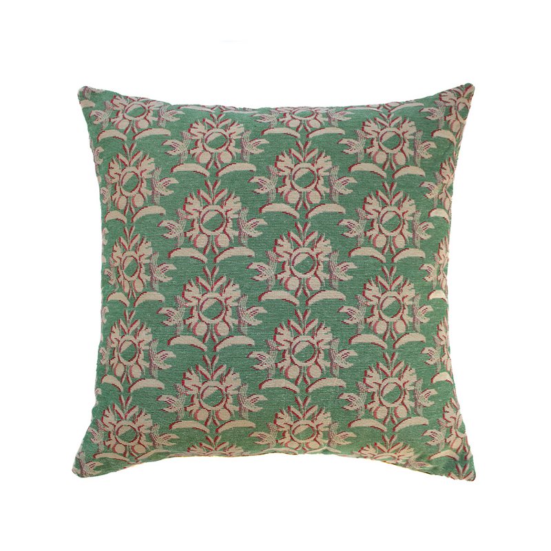 Coussin NIN-NIT Fleur Soleil | 100% coton tissé | décoratif avec nature ensoleillée et imprimé floral | vert| orange | rose | beige | jaune | bleu | multicolore | 50x50cm