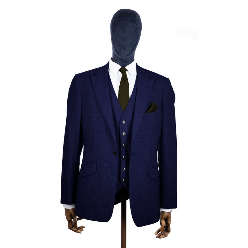 Zielony krawat z dzianiny i poszetka w kolorze mchu