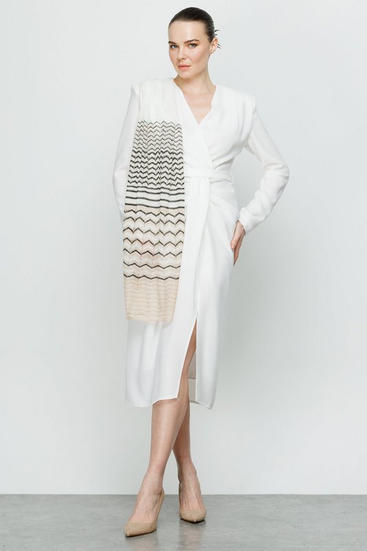 Cybele Shawl Ecru-Beige-Black