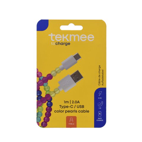 TEKMEE 1M USB-TYP-C-FARBPERLENKABEL