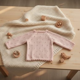 Cardigan per neonato lavorato a maglia Nuvinokids® Rosa tenue