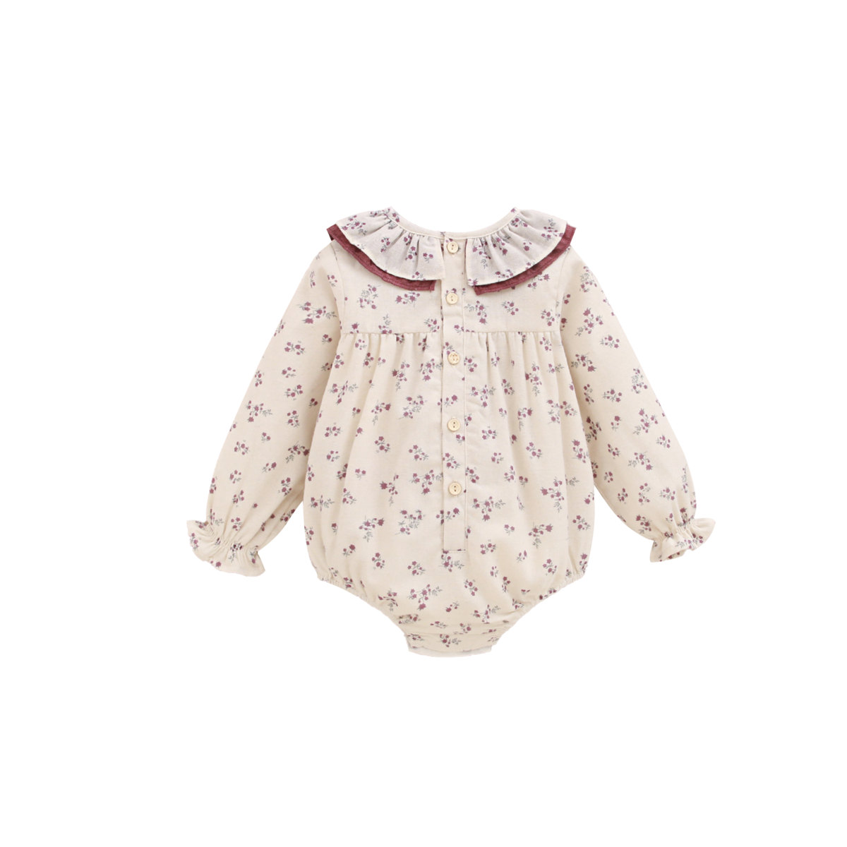 Kombinezon dla dziewczynki w kwiaty z pomponem P72-11604042