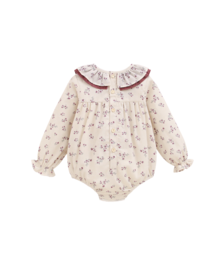 Rompertje met bloemenprint voor babymeisjes met pompondetail P72-11604042
