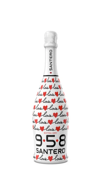 958 Santero "amor" Spumante blanca extra seca 6.5% 0.75L -Ssiorti- *Uitlopend *