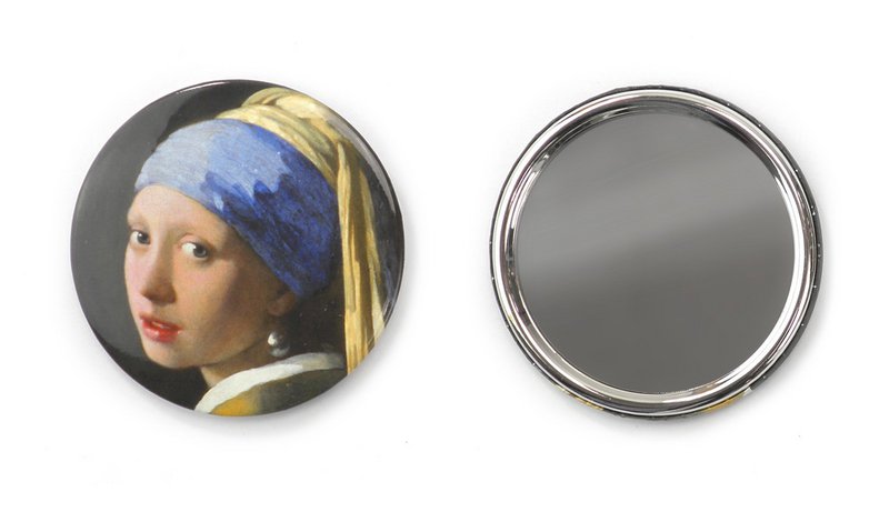 Pocket Mirror Large,  80 mm,  Girl with a Pearl Earring, Vermeer