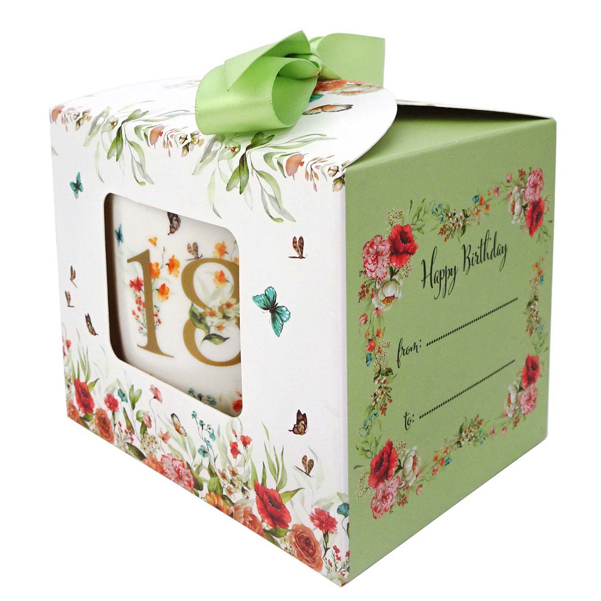 DUO Occasional Mug 400ml, Birthday “18”, in a giftbox with a ribbon