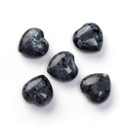 Pietra naturale di palma d'amore a cuore di larvikite - Cristallo curativo 25 mm