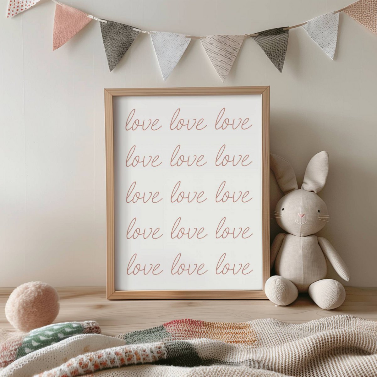 Love poster, love love love print, I love you print, girls poster, girls nursery print, nursery poster, girls room poster