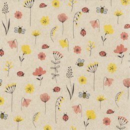Lunch-Servietten aus Recycling-Tissue "Ladybug and Bees"