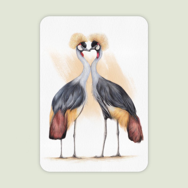 Postkarte, Valentinskarte, Tiergrußkarten, Kranichvögel
