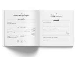 Fyllbooks Książka na baby shower – lniana taupe