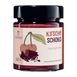 Organic cherry chocolate marmalade in 230ml, 115ml, and 160ml sizes. Made with natural ingredients, this sweet and tangy spread features the flavors of ripe cherries and rich chocolate.