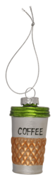 Glass tree decorations, Coffee, set of 3, Coffee