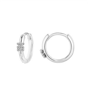 Rhinestone Teddy Bear Hoop Earrings