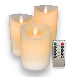 Genopladelige LED stearinlys med bevægelig flamme - 3 stk