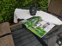 Bamboe lantaarn incl LED kaars -zwart